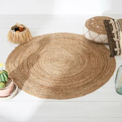 Tapis De Chambre/Salon|ATMOSPHERA Tapis de salon jute rond (120 cm) Gio Beige
