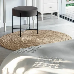 Tapis De Chambre/Salon|ATMOSPHERA Tapis de salon jute rond (120 cm) Gio Beige