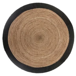 Tapis De Chambre/Salon|ATMOSPHERA Tapis de salon jute rond (120 cm) Bord Noir