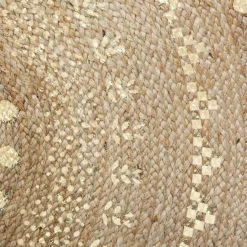 Tapis De Chambre/Salon|ATMOSPHERA Tapis de salon jute rond (115 cm) Gold shine Or