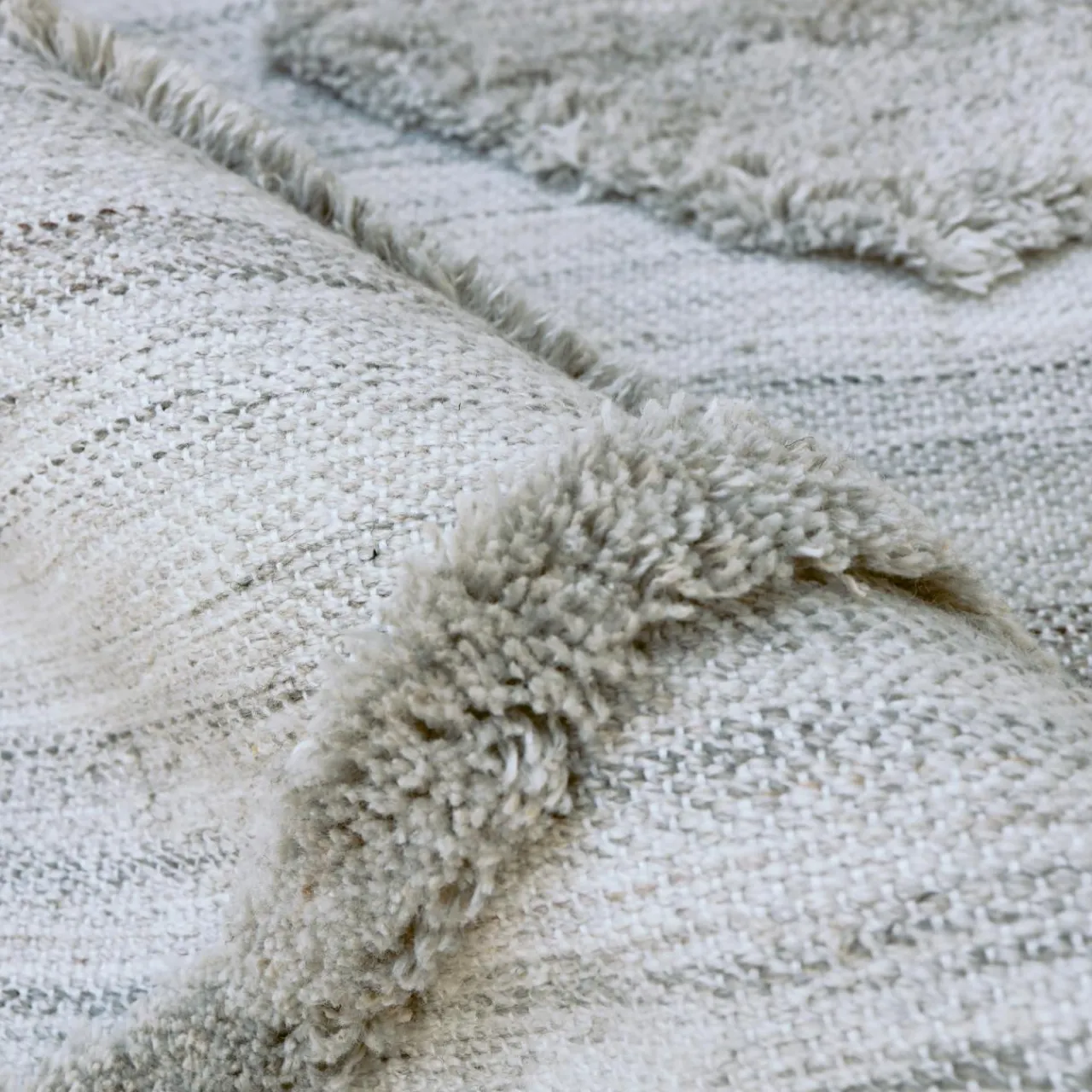 Tapis De Chambre/Salon|EMINZA Tapis de salon rectangulaire matière recyclée tuftée (160 x 230 cm) Kaito Ivoire