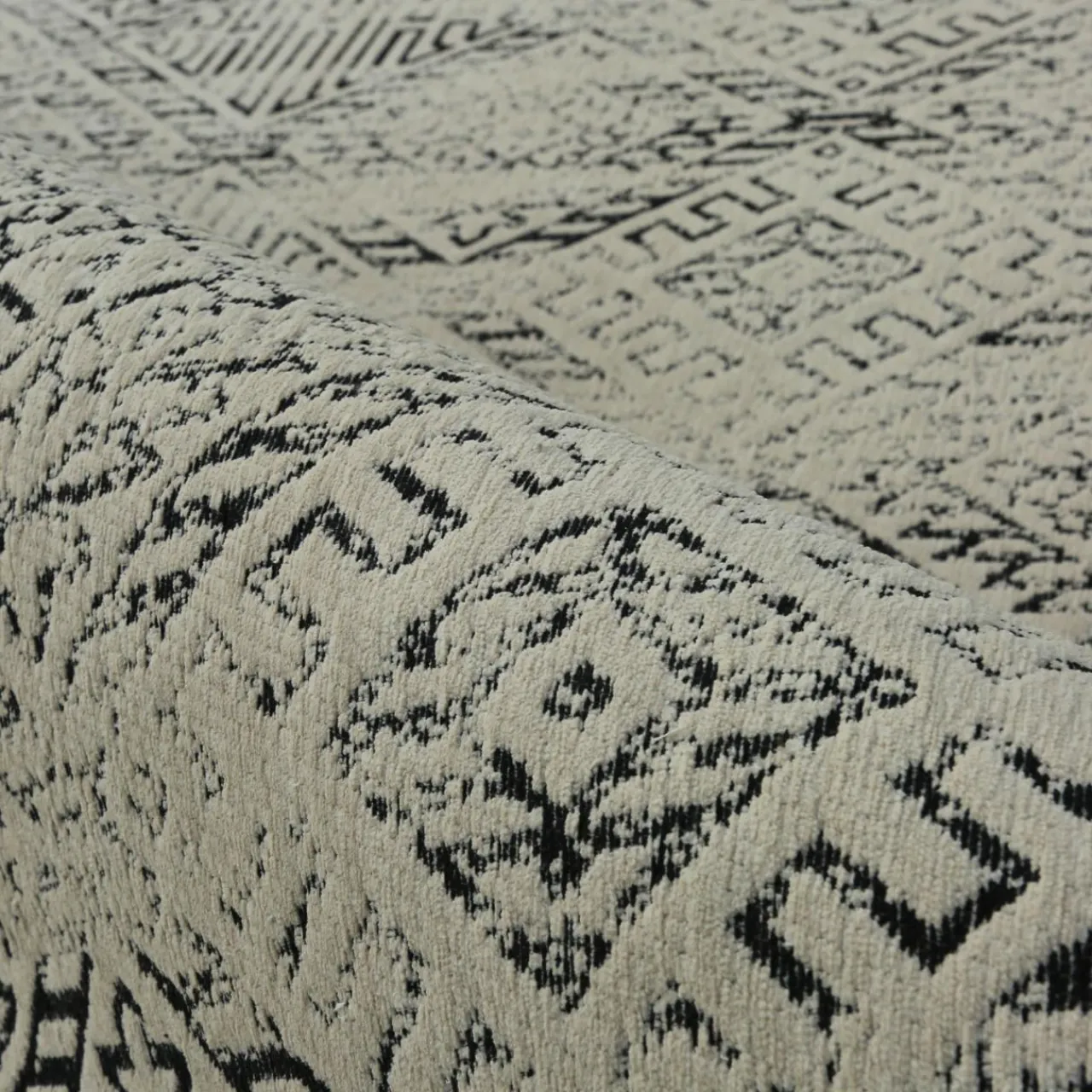 Tapis De Chambre/Salon|EMINZA Tapis de salon rectangulaire jacquard (160 x 230 cm) Zahra Noir