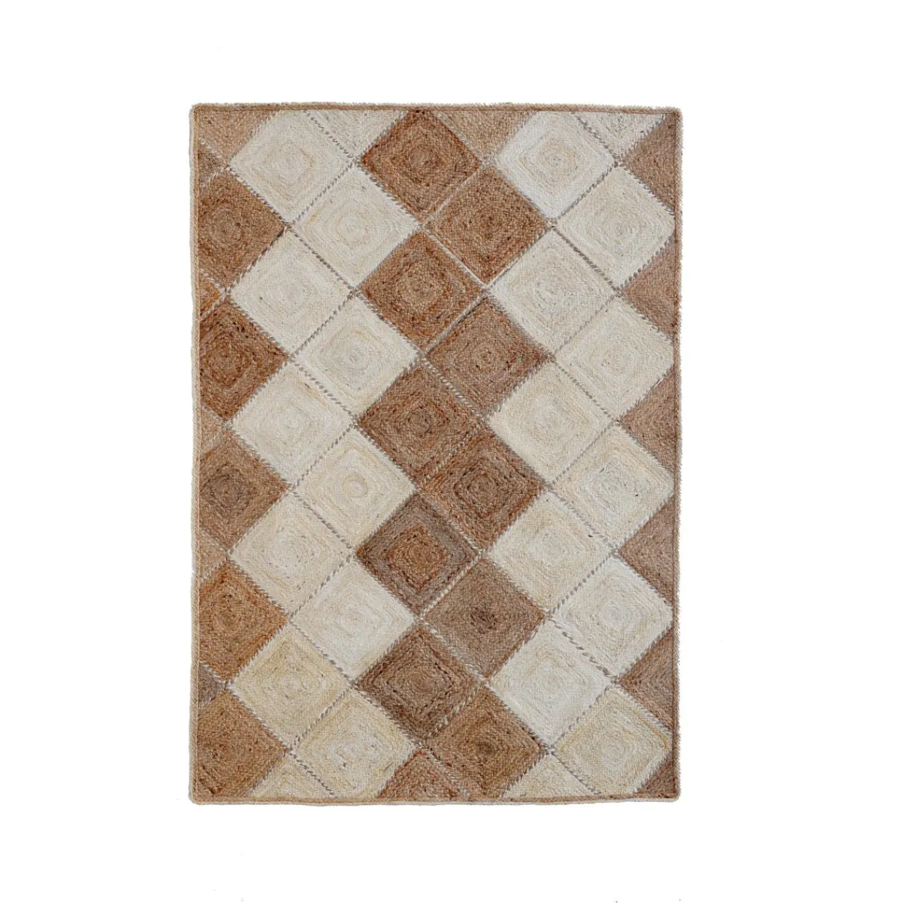 Tapis De Chambre/Salon|EMINZA Tapis de salon rectangulaire jute tressée main (140 x 200 cm) Advay Beige