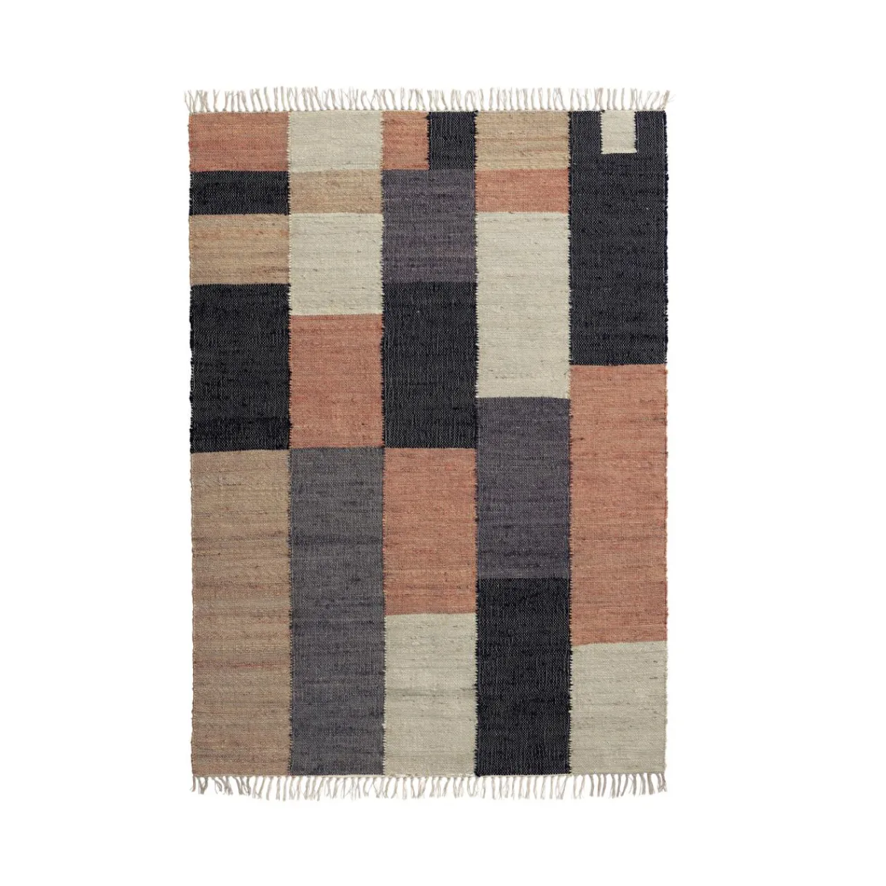 Tapis De Chambre/Salon|EMINZA Tapis de salon rectangulaire jute et coton (140 x 200 cm) Freya Multicolore