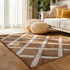 Tapis De Chambre/Salon|EMINZA Tapis de salon rectangulaire jute tissée main (160 x 230 cm) Akira Marron