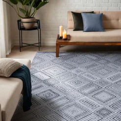 Tapis De Chambre/Salon|EMINZA Tapis de salon rectangulaire matière recyclée tuftée (160 x 230 cm) Shelton Gris