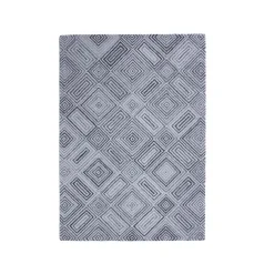 Tapis De Chambre/Salon|EMINZA Tapis de salon rectangulaire matière recyclée tuftée (160 x 230 cm) Shelton Gris