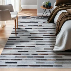 Tapis De Chambre/Salon|EMINZA Tapis de salon rectangulaire laine jacquard (160 x 230 cm) Sanjay Gris