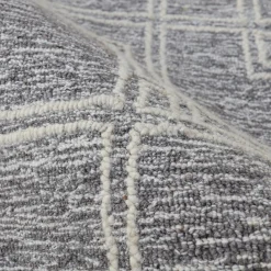 Tapis De Chambre/Salon|EMINZA Tapis de salon rectangulaire laine tuftée (140 x 200 cm) Yutoo Gris