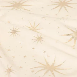 Cache Pied Sapin|JJA Tapis de sapin (D90 cm) Étoiles Célestes et doré Ivoire
