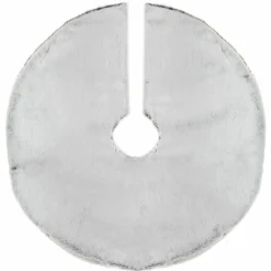 Cache Pied Sapin|Feeric Lights & Christmas Tapis de sapin rond (D90 cm) Fourrure d'hiver Gris