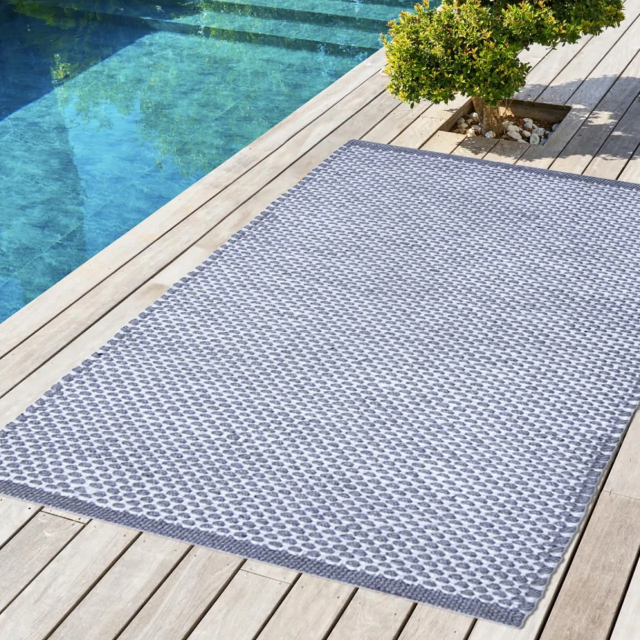 Tapis D'Extérieur|Tapis D'Extérieur|L'EFFET PAPILLON Tapis d'extérieur rectangulaire (50 x 80 cm) Hugo Galet Gris clair