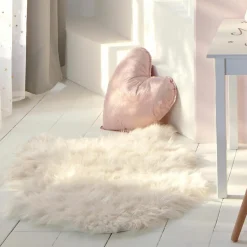 Tapis Enfant|Tapis Enfant|Atmosphera createur d'interieur for kids Tapis fausse fourrure (90 x 60 cm) Fisher Blanc