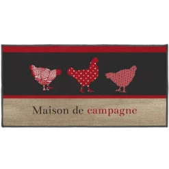 Tapis Multi-Usage|DOUCEUR D'INTERIEUR Tapis multi-usage (50 x 120 cm) Maison de campagne Rouge