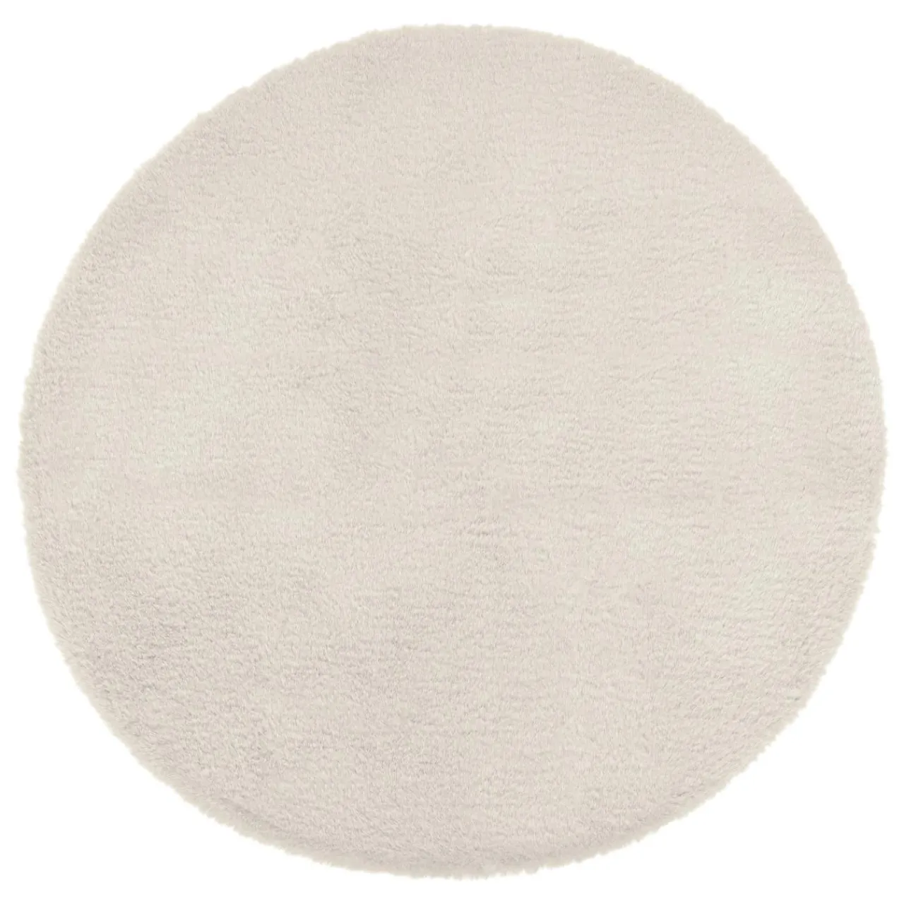 Tapis De Chambre/Salon|Atmosphera, cru017dateur d'intu017drieur Tapis rond fausse fourrure (80 cm) Jona Ivoire
