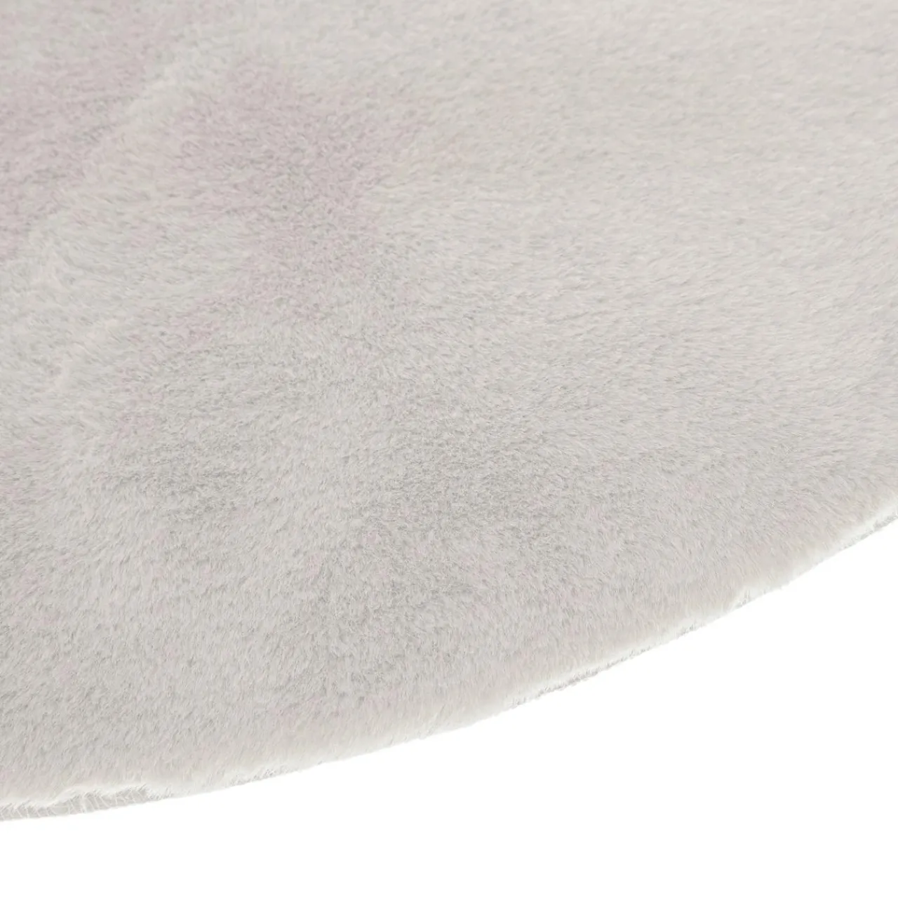 Tapis De Chambre/Salon|Atmosphera, cru017dateur d'intu017drieur Tapis rond fausse fourrure (80 cm) Jona Ivoire