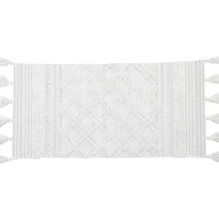 Tapis De Chambre/Salon|TENDANCE Tapis salon coton (45 x 90 cm) Gabriel Blanc