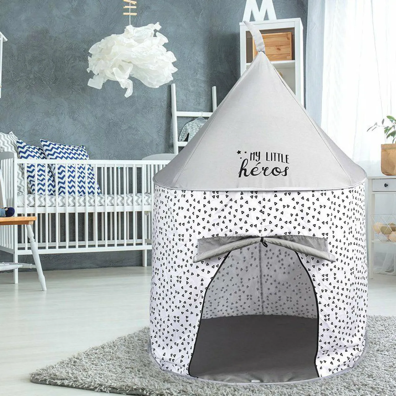 Tipi Et Cabane|Petit Meuble Enfant|HOME DECO KIDS Tente Pop up enfant (H135 cm) e Gris
