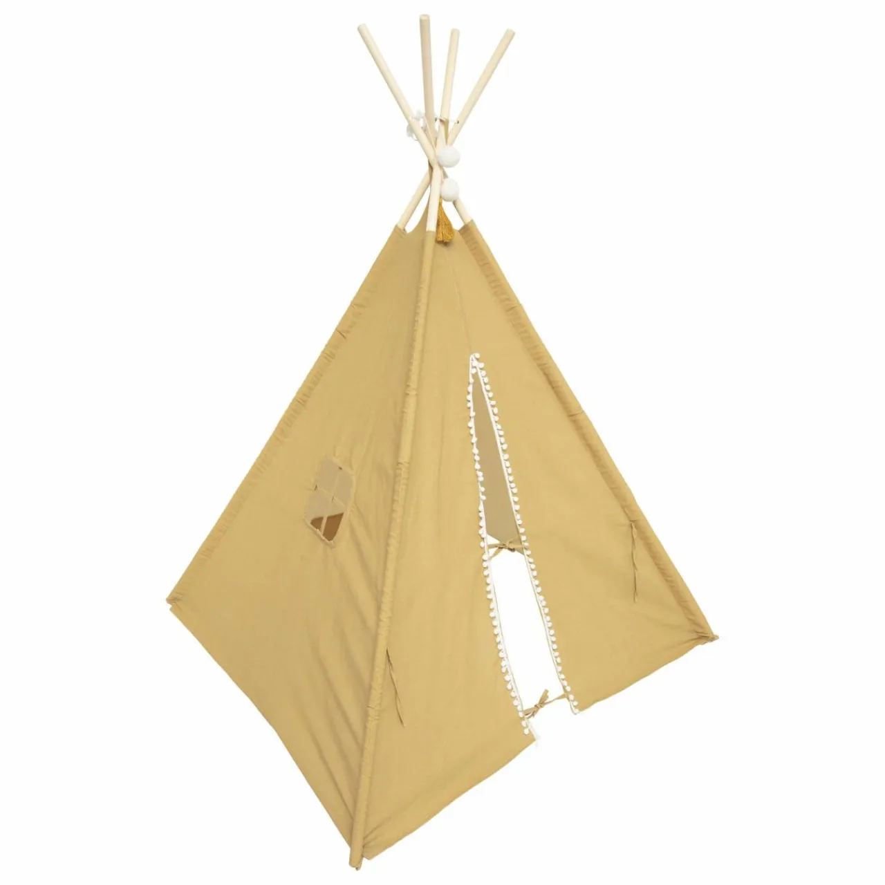 Tipi Et Cabane|Petit Meuble Enfant|Atmosphera cru017dateur d'intu017drieur for kids Tipi enfant bois et tissu (H160 cm) Wapi Jaune ocre