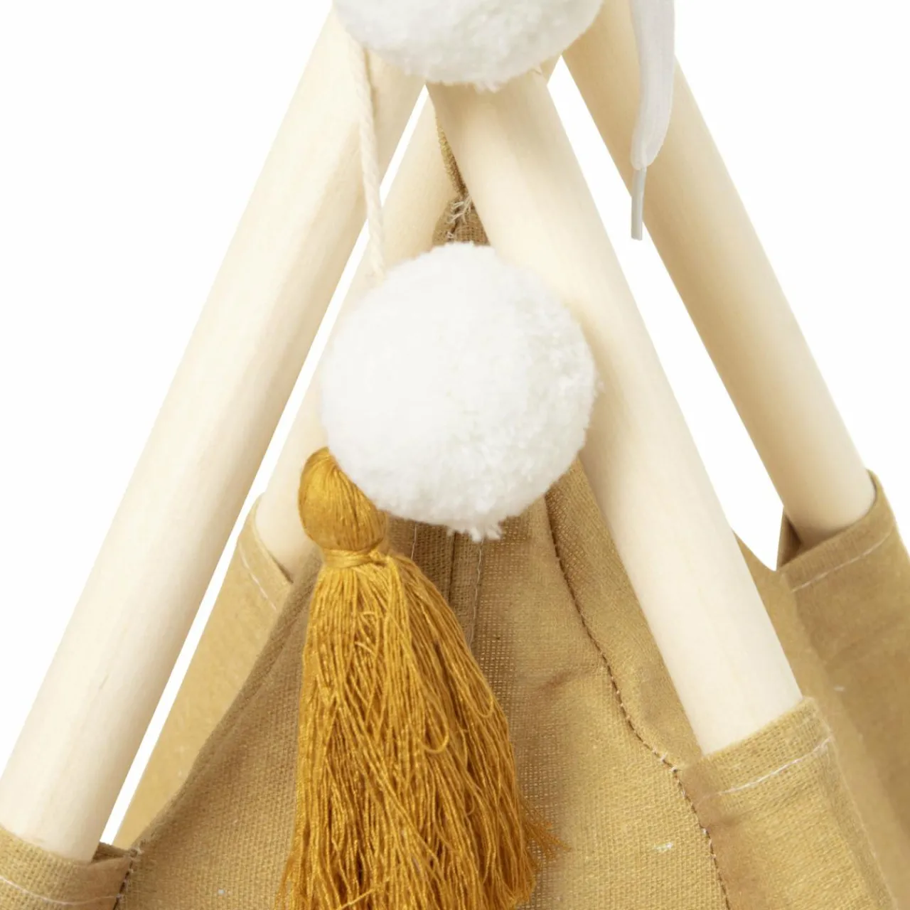 Tipi Et Cabane|Petit Meuble Enfant|Atmosphera cru017dateur d'intu017drieur for kids Tipi enfant bois et tissu (H160 cm) Wapi Jaune ocre