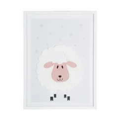 Objet Déco Enfant|OSTARIA Toile murale enfant (30 x 40 cm) Mouton he Blanc