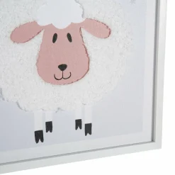Objet Déco Enfant|OSTARIA Toile murale enfant (30 x 40 cm) Mouton he Blanc