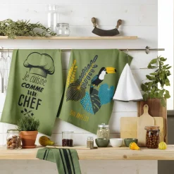 Accessoire Cuisine|DOUCEUR D'INTERIEUR Torchon (70 cm) Brazilia Vert