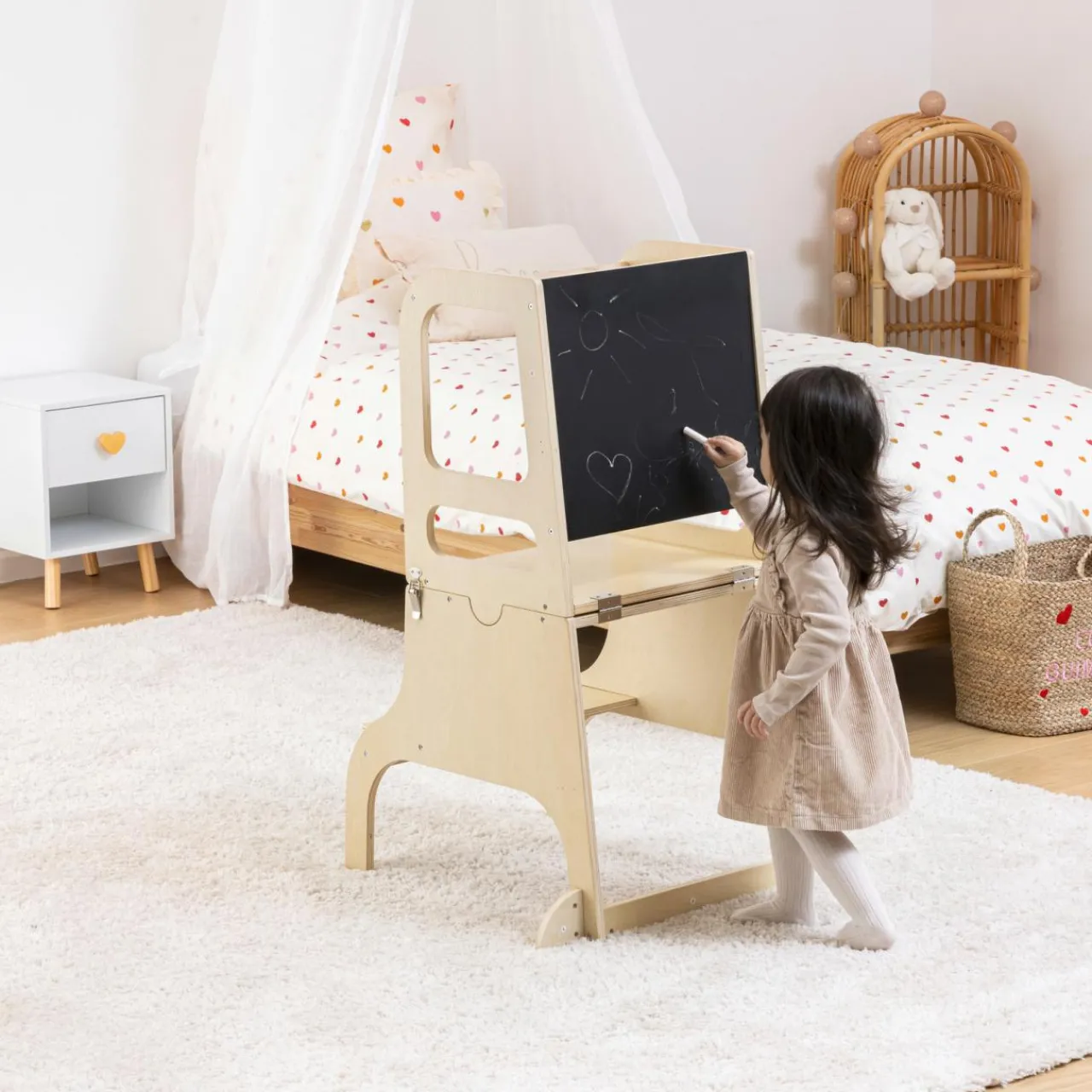 Petit Meuble Enfant|Atmosphera cru017dateur d'intu017drieur for kids Tour d'observation bureau bois (H91 cm) Alba Marron