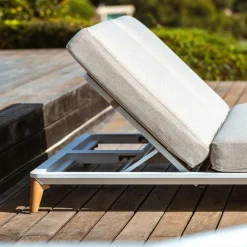 Transat|MOBELLIA Transat double en aluminium Monte Carlo et taupe Blanc