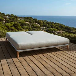 Transat|MOBELLIA Transat double en aluminium Monte Carlo et taupe Blanc