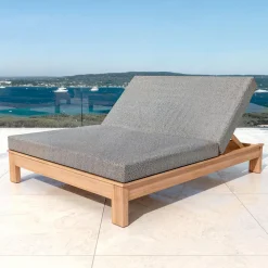 Transat|MOBELLIA Transat double en bois d'acacia Bornéo Gris Anthracite