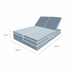 Transat|MOBELLIA Transat double en résine tressée - Canapé de jardin Calvi et gris clair Blanc