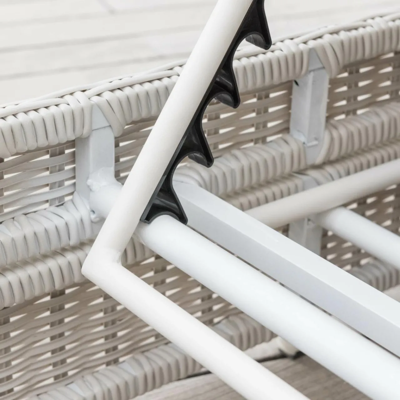 Transat|MOBELLIA Transat double en résine tressée - Canapé de jardin Calvi et gris clair Blanc