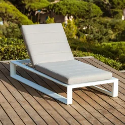 Transat|MOBELLIA Transat en aluminium Elba et taupe Blanc