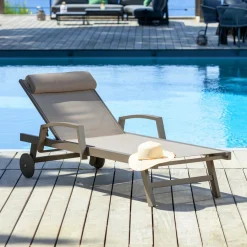 Transat|MOBELLIA Transat en aluminium Pirae Taupe