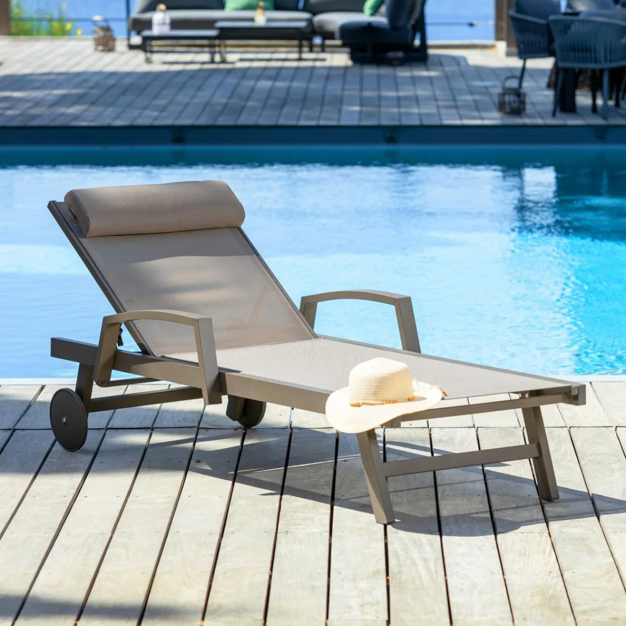 Transat|MOBELLIA Transat en aluminium Pirae Taupe