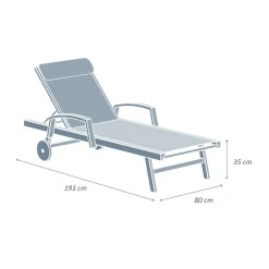 Transat|MOBELLIA Transat en aluminium Pirae Taupe