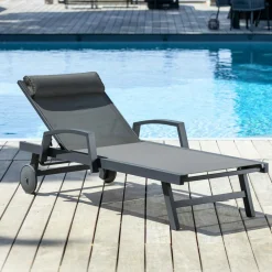 Transat|MOBELLIA Transat en aluminium Pirae Gris Anthracite