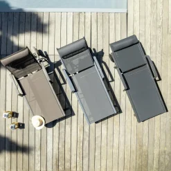 Transat|MOBELLIA Transat en aluminium Pirae Gris Anthracite