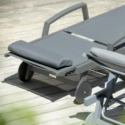 Transat|MOBELLIA Transat en aluminium Pirae Gris Anthracite