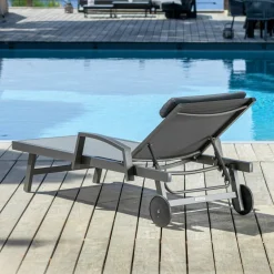 Transat|MOBELLIA Transat en aluminium Pirae Gris Anthracite