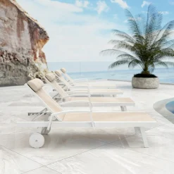 Transat|MOBELLIA Transat en aluminium Pirae Ecru