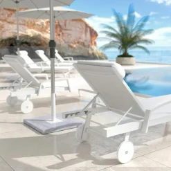 Transat|MOBELLIA Transat en aluminium Pirae Blanc