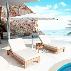 Transat|MOBELLIA Transat en bois d'acacia Bornéo Sable