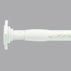 Tringle Autobloquante Extensible|Tringle Voilage Et Support|LUANCE Tringle autobloquante extensible (L70 - L120 cm / D22 mm) Carré Blanc