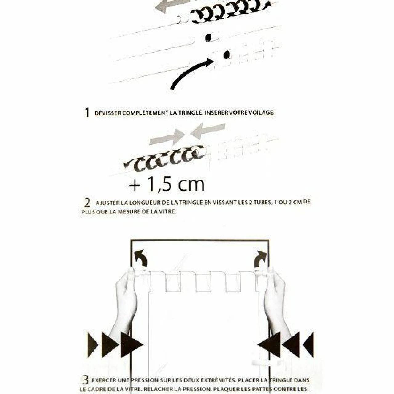 Tringle Voilage Et Support|LUANCE Tringle extensible Fix'vit (80 à 120 cm) Blanc