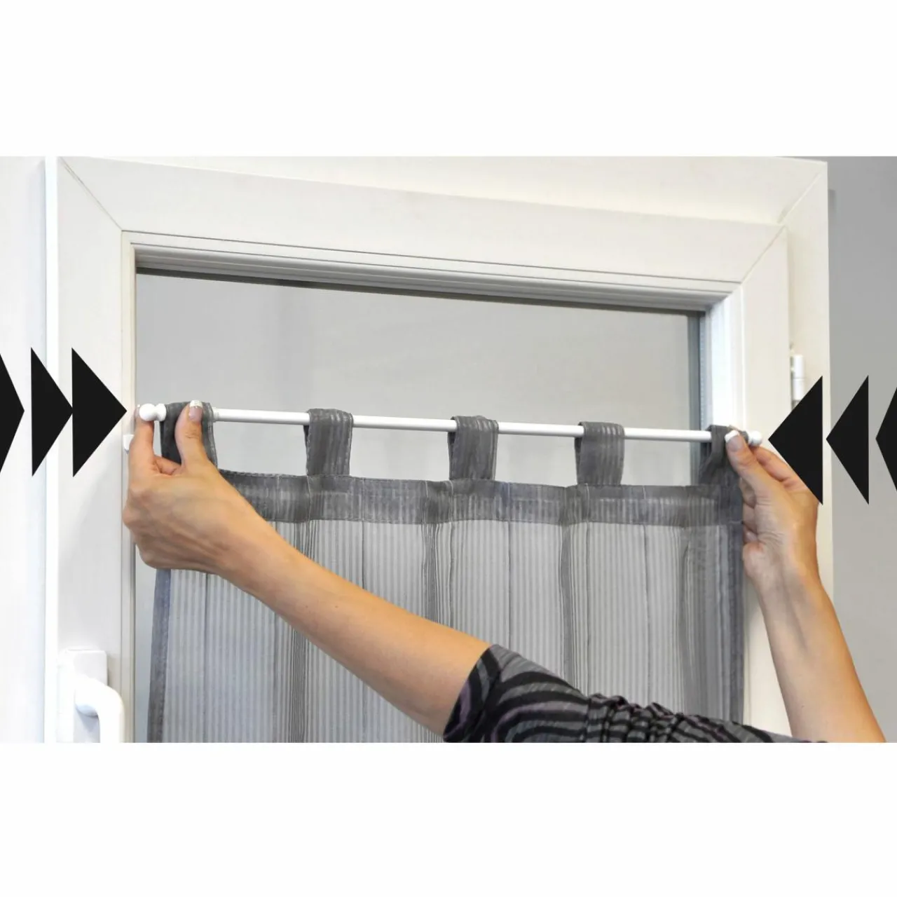 Tringle Voilage Et Support|LUANCE Tringle extensible Fix'vit (80 à 120 cm) Blanc