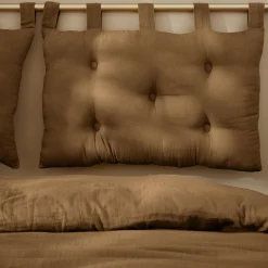 Tête-De-Lit|EMINZA Tête de lit coussin gaze de coton (80 x 50 cm) Gaïa Camel