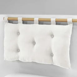 Tête-De-Lit|EMINZA Tête de lit coussin gaze de coton (80 x 50 cm) Gaïa chantilly Blanc