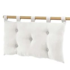 Tête-De-Lit|EMINZA Tête de lit coussin gaze de coton (80 x 50 cm) Gaïa chantilly Blanc